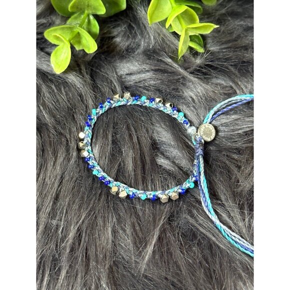 Pura Vida Braid with Blue/Silver Beads Bracelet - Picture 3 of 4